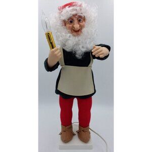 Vintage Motion-ettes of Christmas Display Elf Figure Illuminated Candle 23" Xmas